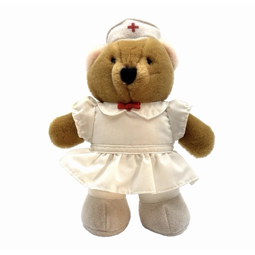 1985 Vintage Rare Dakin Bear Nurse Plush Nancy Stuffed Teddy Hang Tag 8"